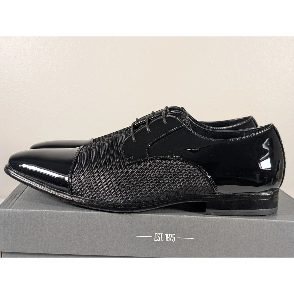 Stacy Adams Pharaoh Oxford Cap Toe Men's 13 WIDE Black Dress Shoes 25530-001